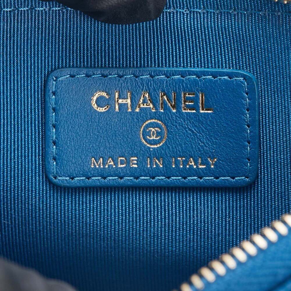 CHANEL Blue Caviar Leather Logo Wallet - Picture 8 of 10